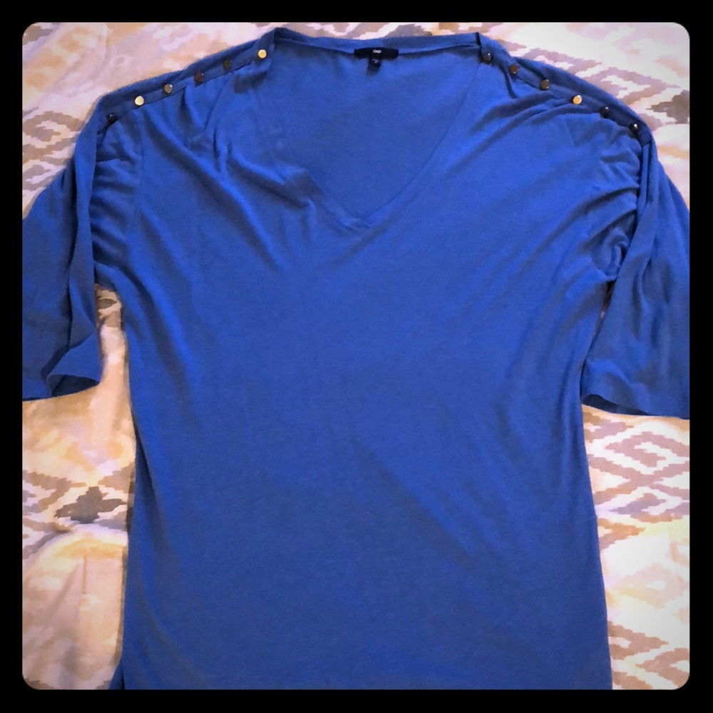 GAP 3/4 sleeve blue shirt